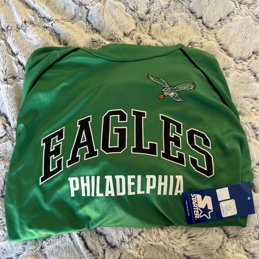NWT Philadelphia EAGLES green, lightweight men’s athletic wear Hoodie size XL